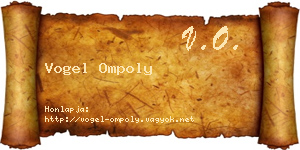 Vogel Ompoly névjegykártya